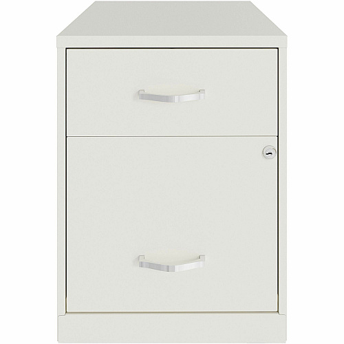 NuSparc File Cabinet 14.2" Width x 18" Depth x 19" Height - 2 x Drawer(s) for File, Box - Letter - Vertical - Locking Drawer, Glide Suspension, Nonporous Surface - White - Baked Enamel - Steel (VF218GAWE)