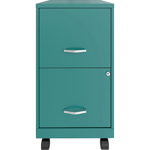 NuSparc Mobile File Cabinet 14.2" Width x 18" Depth x 26.5" Height for File - Letter - Mobility, Locking Drawer, Glide Suspension, 3/4 Drawer Extension, Cam Lock, Nonporous Surface - Teal - Painted Steel, Steel - Recycled (VF218AMTL)