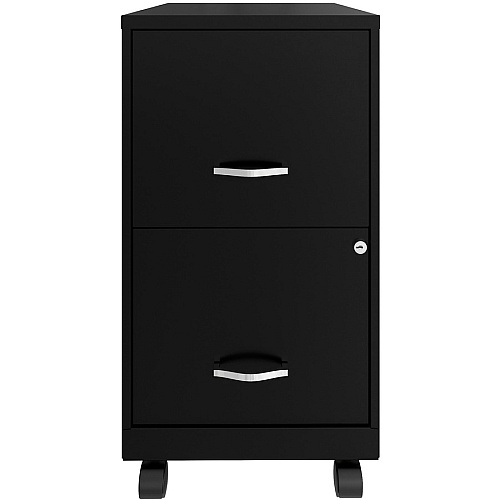 NuSparc Mobile File Cabinet 14.2" Width x 18" Depth x 26.5" Height for File - Letter - Mobility, Locking Drawer, Glide Suspension, 3/4 Drawer Extension, Cam Lock, Nonporous Surface - Black - Painted Steel, Steel - Recycled (VF218AMBK)