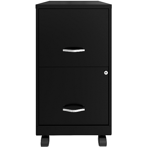 NuSparc Mobile File Cabinet 14.2" Width x 18" Depth x 26.5" Height for File - Letter - Mobility, Locking Drawer, Glide Suspension, 3/4 Drawer Extension, Cam Lock, Nonporous Surface - Black - Painted Steel, Steel - Recycled (VF218AMBK)