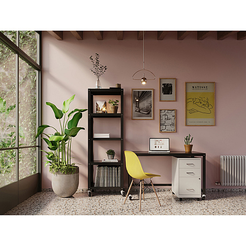 NuSparc 3-Drawer Organizer Metal File Cabinet 14.2" Width x 18" Depth x 26.7" Height - 3 x Drawer(s) for File, Box - Letter - Glide Suspension, 3/4 Drawer Extension, Anti-tip, Lockable, Mobility - White - Metal - Recycled (VF318CMWE)