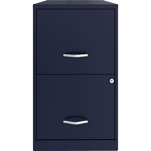 NuSparc File Cabinet 14.2" Width x 18" Depth x 24.5" Height - 2 x Drawer(s) for File - Letter - Vertical - Locking Drawer, Glide Suspension, Nonporous Surface - Blue - Baked Enamel - Steel - Recycled (VF218AANY)