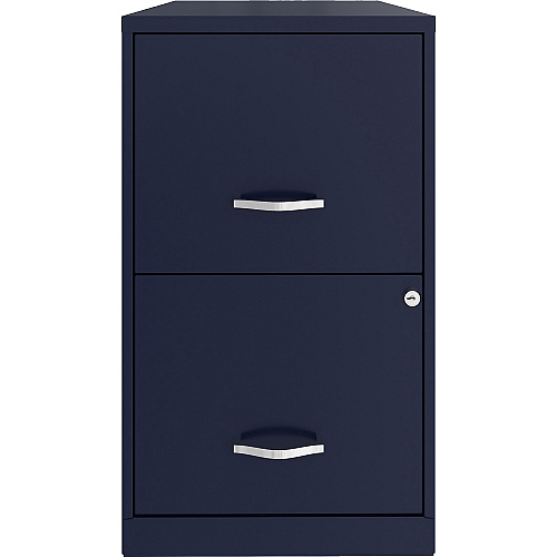 NuSparc File Cabinet 14.2" Width x 18" Depth x 24.5" Height - 2 x Drawer(s) for File - Letter - Vertical - Locking Drawer, Glide Suspension, Nonporous Surface - Blue - Baked Enamel - Steel - Recycled (VF218AANY)