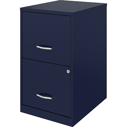 NuSparc File Cabinet 14.2" Width x 18" Depth x 24.5" Height - 2 x Drawer(s) for File - Letter - Vertical - Locking Drawer, Glide Suspension, Nonporous Surface - Blue - Baked Enamel - Steel - Recycled (VF218AANY)
