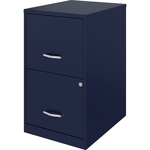 NuSparc File Cabinet 14.2" Width x 18" Depth x 24.5" Height - 2 x Drawer(s) for File - Letter - Vertical - Locking Drawer, Glide Suspension, Nonporous Surface - Blue - Baked Enamel - Steel - Recycled (VF218AANY)