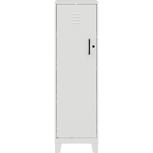 NuSparc Personal Locker 4 Shelve(s) - for Office, Home, Sport Equipments, Toy, Game, Classroom, Playroom, Basement, Garage - Overall Size 53.3" Height x 14.2" Width x 18" Depth - White - Steel - TAA Compliant (SL418ZZWE)