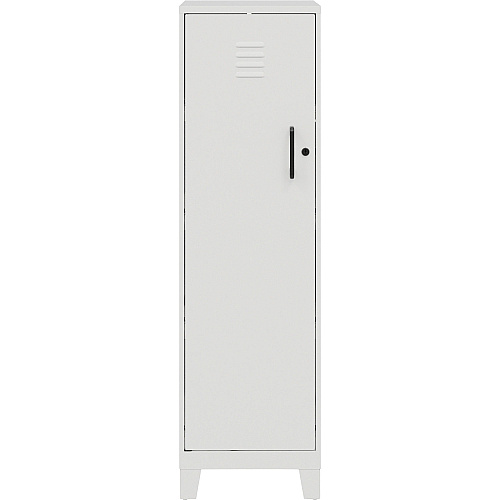 NuSparc Personal Locker 4 Shelve(s) - for Office, Home, Sport Equipments, Toy, Game, Classroom, Playroom, Basement, Garage - Overall Size 53.3" Height x 14.2" Width x 18" Depth - White - Steel - TAA Compliant (SL418ZZWE)