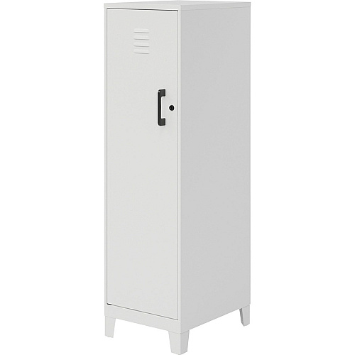 NuSparc Personal Locker 4 Shelve(s) - for Office, Home, Sport Equipments, Toy, Game, Classroom, Playroom, Basement, Garage - Overall Size 53.3" Height x 14.2" Width x 18" Depth - White - Steel - TAA Compliant (SL418ZZWE)