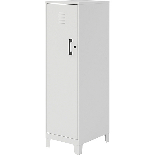 NuSparc Personal Locker 4 Shelve(s) - for Office, Home, Sport Equipments, Toy, Game, Classroom, Playroom, Basement, Garage - Overall Size 53.3" Height x 14.2" Width x 18" Depth - White - Steel - TAA Compliant (SL418ZZWE)