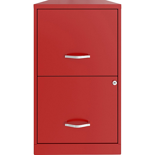 NuSparc File Cabinet 14.2" Width x 18" Depth x 24.5" Height - 2 x Drawer(s) for File - Letter - Vertical - Locking Drawer, Glide Suspension, Nonporous Surface - Red - Baked Enamel - Steel - Recycled (VF218AARD)