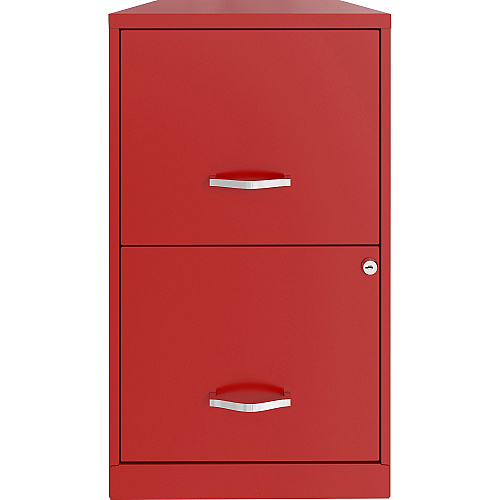 NuSparc File Cabinet 14.2" Width x 18" Depth x 24.5" Height - 2 x Drawer(s) for File - Letter - Vertical - Locking Drawer, Glide Suspension, Nonporous Surface - Red - Baked Enamel - Steel - Recycled (VF218AARD)