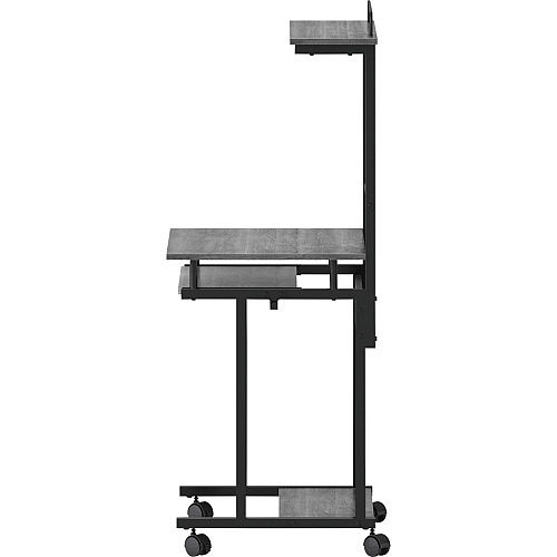NuSparc Mobile Computer Workstation w/Keybrd Tray Weathered Charcoal Laminate, Black Top - 110 lb Capacity - 23.60" Table Top Width x 20.60" Table Top Depth - 53.50" Height - Assembly Required - Medium Density Fiberboard (MDF) Top Material - 1 (WS100AMWC)
