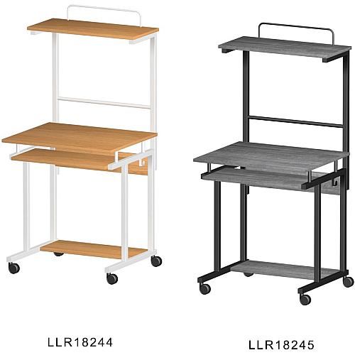 NuSparc Mobile Computer Workstation w/Keybrd Tray Maple, White Top - 110 lb Capacity - 23.60" Table Top Width x 20.60" Table Top Depth - 53.50" Height - Assembly Required - Medium Density Fiberboard (MDF) Top Material - 1 Each (WS100AMME)