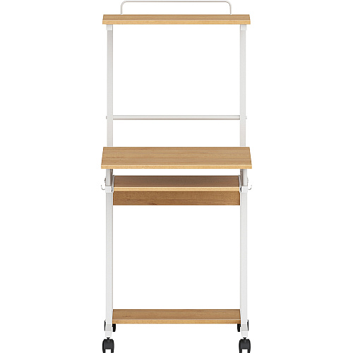 NuSparc Mobile Computer Workstation w/Keybrd Tray Maple, White Top - 110 lb Capacity - 23.60" Table Top Width x 20.60" Table Top Depth - 53.50" Height - Assembly Required - Medium Density Fiberboard (MDF) Top Material - 1 Each (WS100AMME)