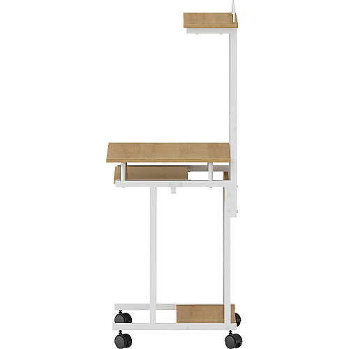 NuSparc Mobile Computer Workstation w/Keybrd Tray Maple, White Top - 110 lb Capacity - 23.60" Table Top Width x 20.60" Table Top Depth - 53.50" Height - Assembly Required - Medium Density Fiberboard (MDF) Top Material - 1 Each (WS100AMME)