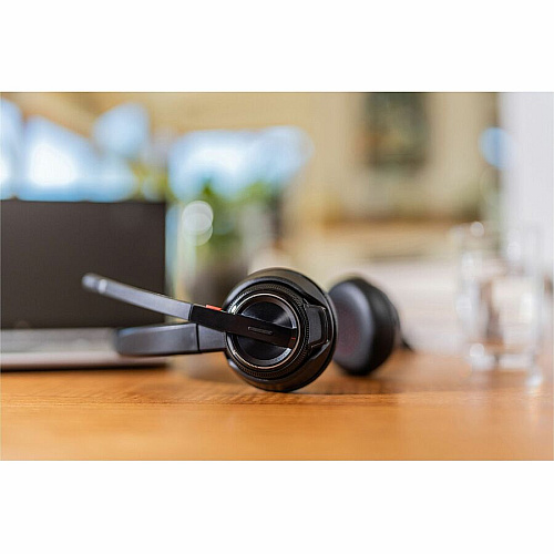 Poly Savi 8200 Office 8220 Headset Microsoft Teams Certification - Stereo - USB Type A, RJ-11 - Wired/Wireless - Bluetooth/DECT - 590.6 ft - 32 Ohm - 20 Hz to 20 kHz - Over-the-head, On-ear - Binaural - Supra-aural - Noise Cancelling Microphone  (7S4B6AA)