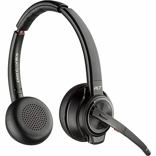 Poly Savi 8200 Office 8220 Headset Microsoft Teams Certification - Stereo - USB Type A, RJ-11 - Wired/Wireless - Bluetooth/DECT - 590.6 ft - 32 Ohm - 20 Hz to 20 kHz - Over-the-head, On-ear - Binaural - Supra-aural - Noise Cancelling Microphone  (7S4B6AA)