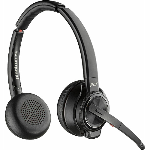 Poly Savi 8200 Office 8220 Headset Microsoft Teams Certification - Stereo - USB Type A, RJ-11 - Wired/Wireless - Bluetooth/DECT - 590.6 ft - 32 Ohm - 20 Hz to 20 kHz - Over-the-head, On-ear - Binaural - Supra-aural - Noise Cancelling Microphone  (7S4B6AA)