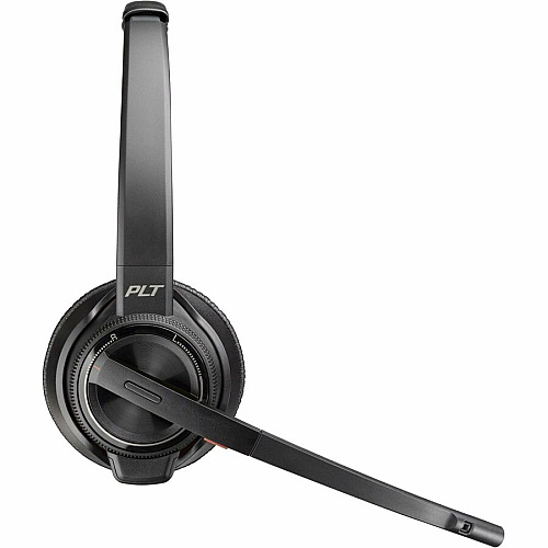 Poly Savi 8200 Office 8220 Headset Microsoft Teams Certification - Stereo - USB Type A, RJ-11 - Wired/Wireless - Bluetooth/DECT - 590.6 ft - 32 Ohm - 20 Hz to 20 kHz - Over-the-head, On-ear - Binaural - Supra-aural - Noise Cancelling Microphone  (7S4B6AA)