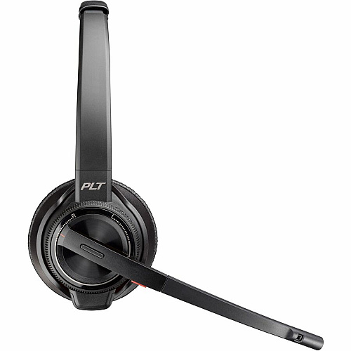 Poly Savi 8200 Office 8220 Headset Microsoft Teams Certification - Stereo - USB Type A, RJ-11 - Wired/Wireless - Bluetooth/DECT - 590.6 ft - 32 Ohm - 20 Hz to 20 kHz - Over-the-head, On-ear - Binaural - Supra-aural - Noise Cancelling Microphone  (7S4B6AA)