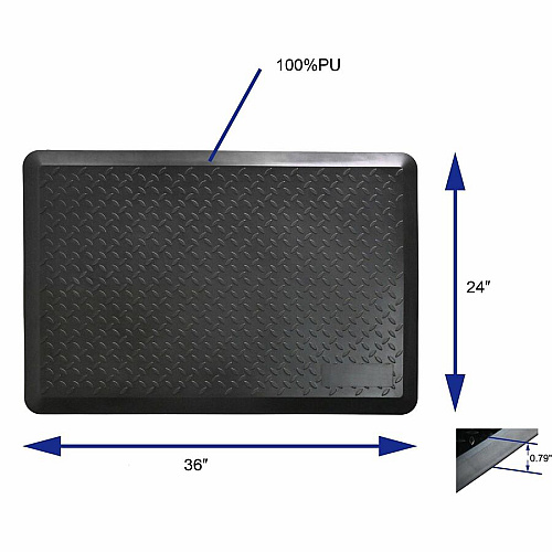 Lorell Workstation Mat Workstation - 36" Length x 24" Width - Polyurethane Foam - Black - 1 Each (LLR99527)