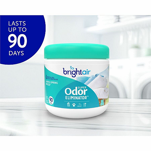 Bright Air Super Odor Eliminator Air Freshener 14 fl oz (0.4 quart) - Linen & Spring Breeze - 90 Day - Cruelty-free, Phthalate-free, Triclosan-free, BHT Free - 1 Each (901046)