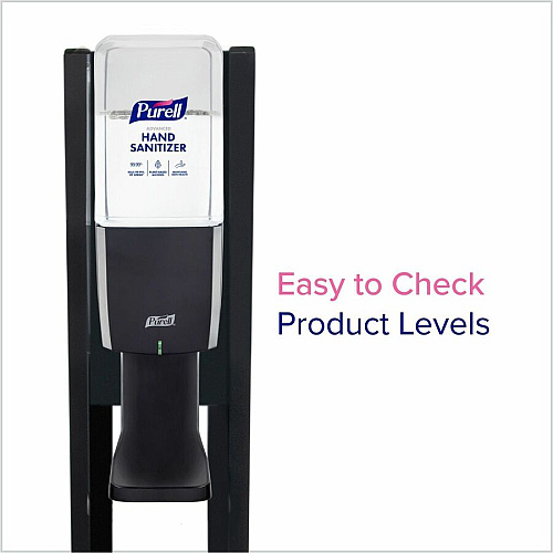 PURELL&reg; ES10 Floor Stand with Automatic Dispenser Floor, Freestanding - Graphite - For High Traffic Area, Sanitizing Dispenser, Waiting Room, Hallway - Low-profile Base, Lightweight, Sturdy (8214DS)