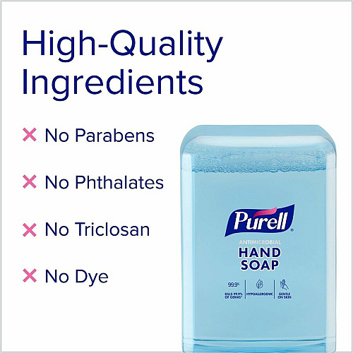 PURELL&reg; ES10 Antimicrobial Foaming Hand Soap 1.27 quart - Touchless Dispenser - Kill Germs, Dirt Remover, Soil Remover - Hand - Moisturizing - Clear - Dye-free, Phthalate-free, Paraben-free, Triclosan-free, Bio-based, Scented - 2 / Carton (838202)