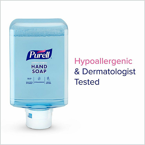PURELL&reg; ES10 Antimicrobial Foaming Hand Soap 1.27 quart - Touchless Dispenser - Kill Germs, Dirt Remover, Soil Remover - Hand - Moisturizing - Clear - Dye-free, Phthalate-free, Paraben-free, Triclosan-free, Bio-based, Scented - 2 / Carton (838202)