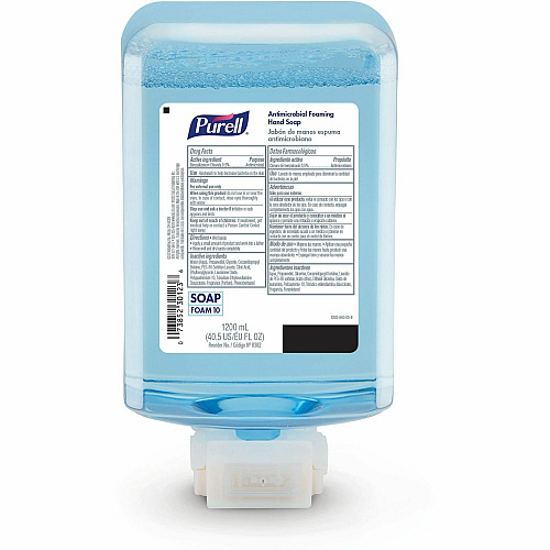 PURELL&reg; ES10 Antimicrobial Foaming Hand Soap 1.27 quart - Touchless Dispenser - Kill Germs, Dirt Remover, Soil Remover - Hand - Moisturizing - Clear - Dye-free, Phthalate-free, Paraben-free, Triclosan-free, Bio-based, Scented - 2 / Carton (838202)