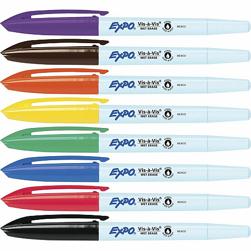 Expo Low Odor Wet Erase Markers, Fine Point Fine Marker Point - 8 / Pack (2134345A)