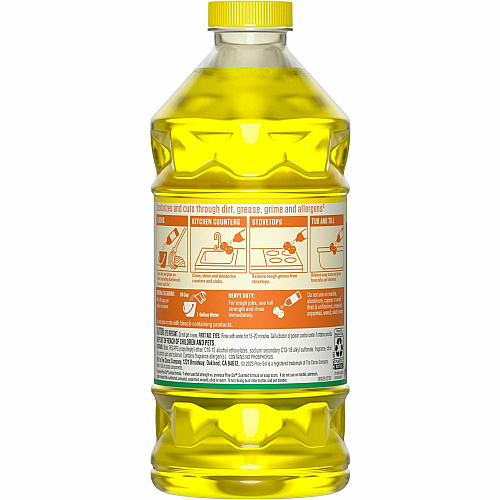 Pine-Sol Multi-Surface Cleaner For Multi Surface - Concentrate - Liquid - 40 fl oz (1.3 quart) - Lemon Fresh Scent - Deodorize, Disinfectant, Dilutable - Yellow - 1 Each (60165)