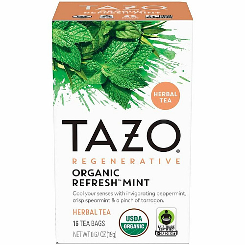 Tazo Regenerative Organic Refresh Mint Herbal Tea Bag Herbal Tea - 16 / Box (00350)