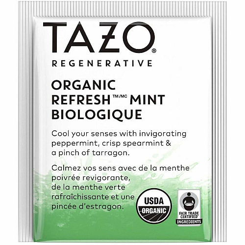 Tazo Regenerative Organic Refresh Mint Herbal Tea Bag Herbal Tea - 16 / Box (00350)