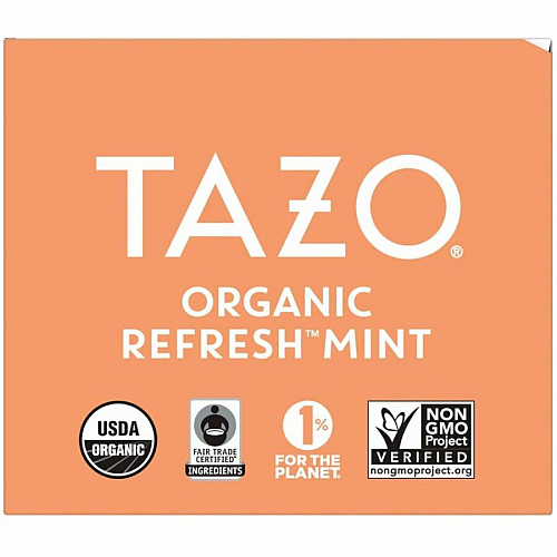 Tazo Regenerative Organic Refresh Mint Herbal Tea Bag Herbal Tea - 16 / Box (00350)