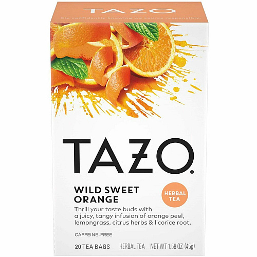 Tazo Wild Sweet Orange Herbal Tea Bag Herbal Tea - Organic - 20 / Box (20034)