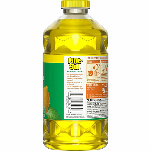 Pine-Sol Multi-Surface Cleaner For Multi Surface - Concentrate - Liquid - 80 fl oz (2.5 quart) - Lemon Fresh Scent - Deodorize, Disinfectant, Dilutable - Yellow - 1 Each (60162)