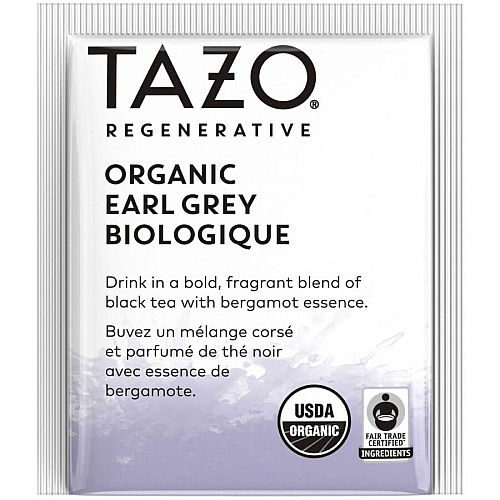 Tazo Regenerative Organic Earl Grey Black Tea Bag Black Tea - 16 / Box (00352)