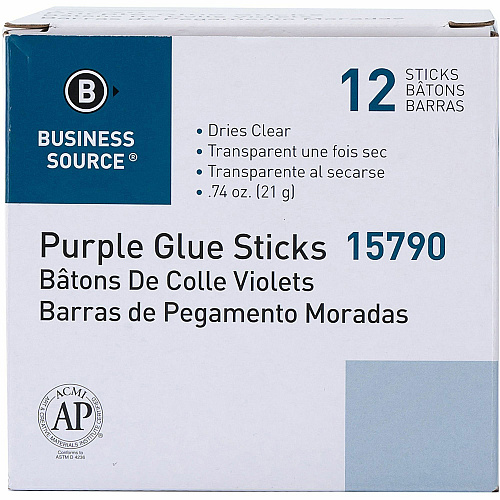 Business Source Bulk Purple Glue Sticks 0.74 oz - Purple - 12 / Box (BSN15790)