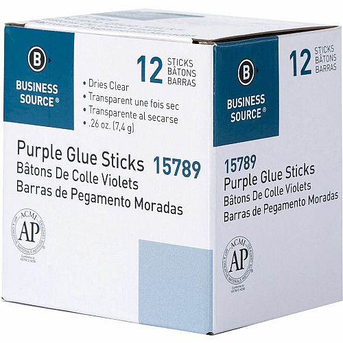 Business Source Bulk Purple Glue Sticks 0.26 oz - Purple - 12 / Box (BSN15789)