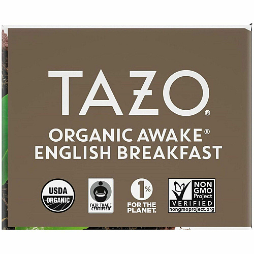 Tazo Regenerative Organic Awake English Breakfast Black Tea Bag Black Tea - Organic - 16 / Box (00303)