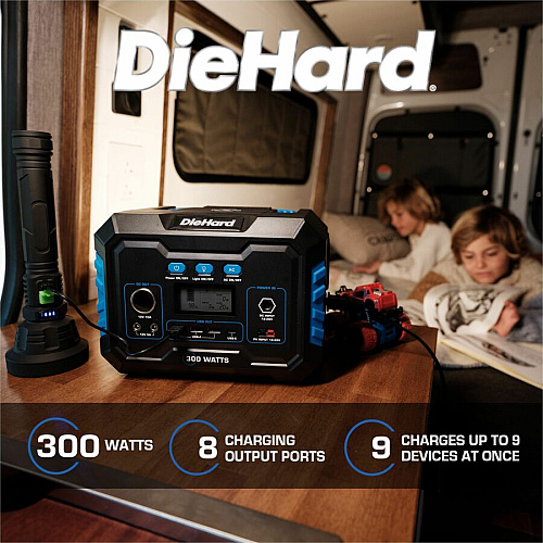 DieHard 300-Watt Lithium-ion Portable Power Station/Solar Generator Lithium Ion (Li-Ion) - Rich Black (DH2000101)