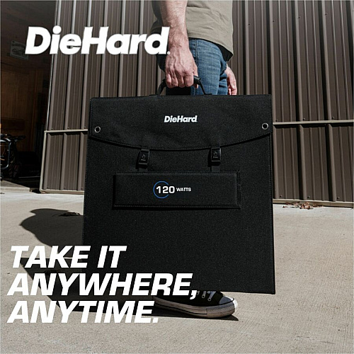 DieHard 120-Watt Solar Panel for Portable Power Station x 31.5" Width x 10.5 ft Depth - Rich Black - 1 Each (DH2000501)
