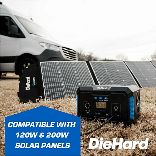 DieHard 500-Watt Lithium-ion Portable Power Station/Solar Generator Lithium Ion (Li-Ion) - Rich Black (DH2000201)