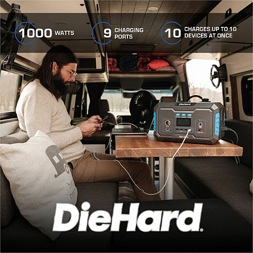 DieHard 1000-Watt Lithium-ion Portable Power Station/Solar Generator Lithium Ion (Li-Ion) - Rich Black (DH2000301)