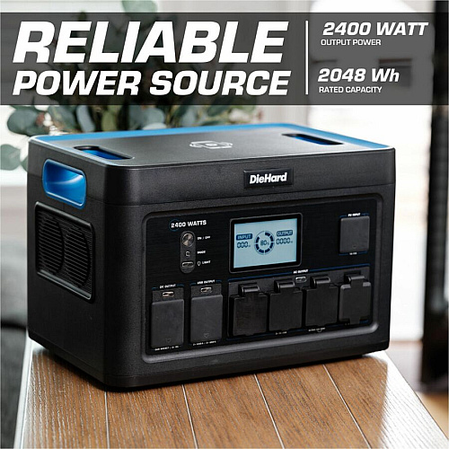 DieHard 2400-Watt Lithium-ion Portable Power Station/Solar Generator Lithium Ion (Li-Ion) - Rich Black (DH2000401)