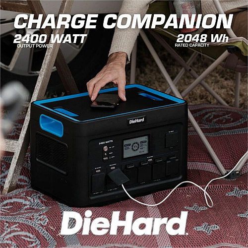 DieHard 2400-Watt Lithium-ion Portable Power Station/Solar Generator Lithium Ion (Li-Ion) - Rich Black (DH2000401)