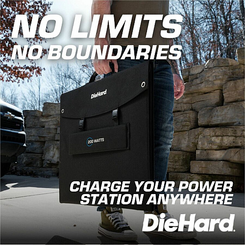 DieHard 200-Watt Solar Panel for Portable Power Station x 31.5" Width x 10.5 ft Depth - Rich Black - 1 Each (DH2000601)