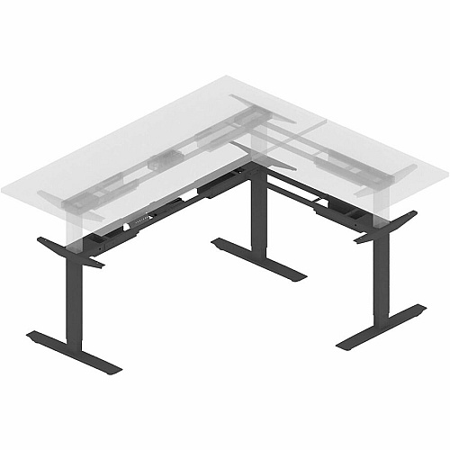 Lorell Sit-Stand 3rd-Leg Base Black Base - 275 lb Capacity - Height Adjustable - 45" Height x 51.60" Width x 26.40" Depth - Assembly Required - 1 Each (LLR25930)