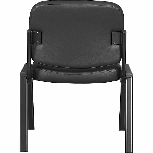 Lorell Deluxe Leather 4-Leg Guest Chair Leather, Plywood Seat Material - Leather, Plywood Back Material - Powder Coated Frame Color - Metal Frame Material - Four-legged Base - Black - 1 Each (LLR84595)